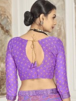 Violet Chiffon Printed Saree